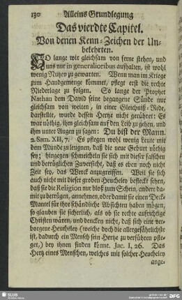 Das vierdte Capitel. Von denen Kenn-Zeichen der Unbekehrten
