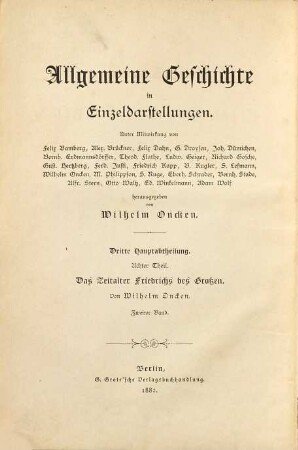 Das Zeitalter Friedrichs des Großen : mit Porträts, Illustrationen und Karten, 2