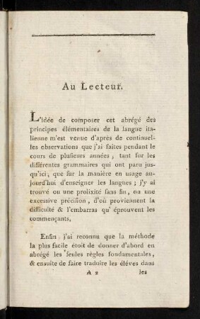 Au Lecteur.