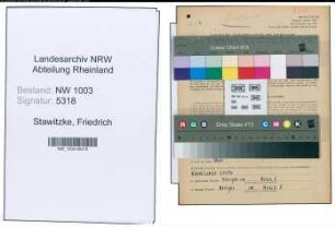 Entnazifizierung Friedrich Stawitzke , geb. 21.02.1898 (Heizer)