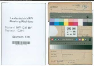 Entnazifizierung Fritz Eckmann , geb. 10.02.1891 (Abt.Leiter)
