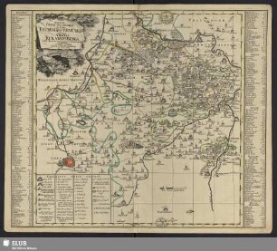 Accurate Geogr. Delineation des zu dem Thüringischen Creis gehörigen Ammtes Eckardsberga Nebst allen daran grentzenden u. andern Gegenden