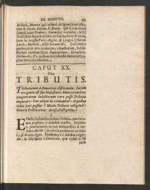 Caput XX. De Tributis.