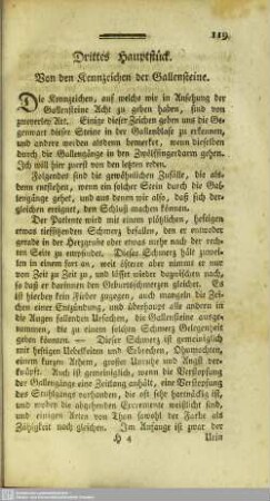 Drittes Hauptstück. Von den Kennzeichen der Gallensteine