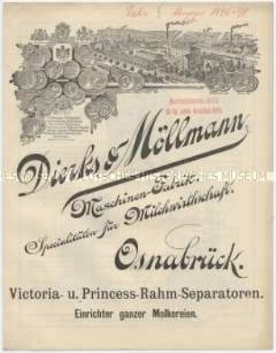 Victoria- u. Pricess-Rahm-Separatoren.