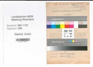 Entnazifizierung Erwin Dietrich , geb. 31.01.1914 (Krankenkassenangestellter)