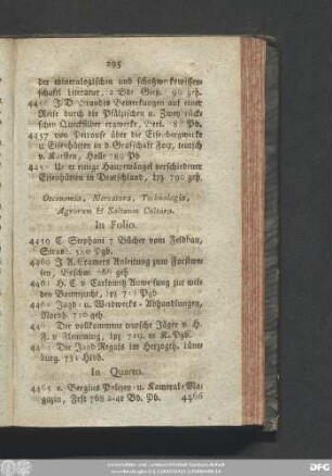 Oeconomia, Mercatura, Technologia, Agrorum & Saltuum Cultura.