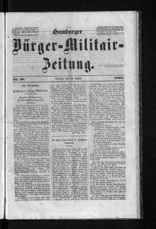 Zur Geschichte des Hamburger Bürger-Militairs.