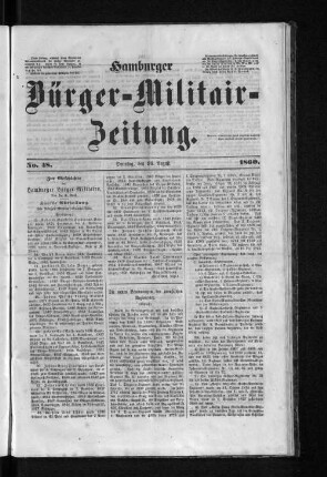 Zur Geschichte des Hamburger Bürger-Militairs.