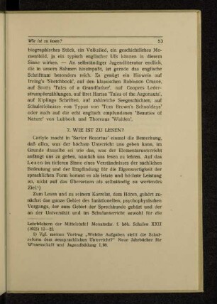7. Wie ist zu lesen?