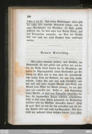 Neunte Vorlesung.