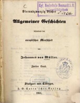 Vierundzwanzig Bücher allgemeiner Geschichten, besonders der Europäischen Menschheit, Bd. 2