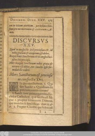 Discursus XXV.
