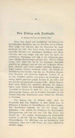 Von Peking nach Pautingsu. 12. Oktober 1900 bis 29. Oktober 1900