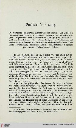 Sechste Vorlesung