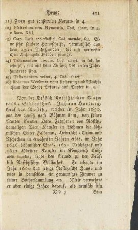 Von der Gräflich Nostitzischen Majorats-Bibliothek.