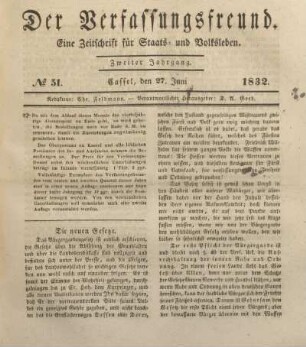 № 51. Cassel, den 27. Juni 1832.