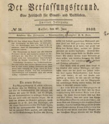 № 51. Cassel, den 27. Juni 1832.