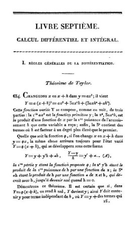 Livre VII. Calcul Différentiel et Intégral.