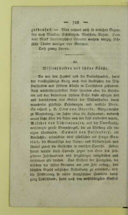 40. Wissenschaften und schöne Künste