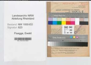 Entnazifizierung Ewald Fluegge, geb. 14.01.1905 (Landwirt)