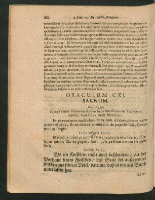 Oraculum CXI. Sacrum - Oraculum CXX. Sacrum.