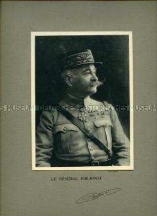 Uniformdarstellung, Porträtfoto, Georges Philippot in Generalsuniform, Frankreich, 1916/1923 .
