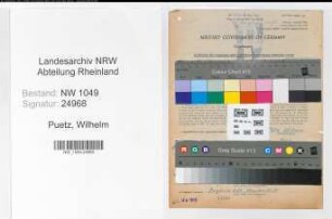 Entnazifizierung Wilhelm Puetz , geb. 19.08.1898 (Bahnsekretaer)