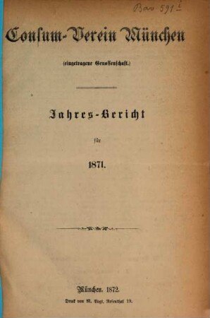 Jahres-Bericht für .... 1871 (1872)