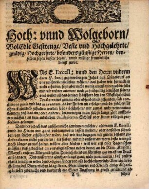 Ab: und Nachtruck zweyer Schreiben. Welche Der Augspurgischen paritet halben An die Römisch. Kayserl. Mayest: [et]c. Und An den Catholischen Magistrat deß heyligen Reichs Statt Augspurg. Der Augsp. Conf. Verwandten Herren Chur-Fürsten und Ständen verordnete Herren Räthe, Bottschafften und Gesandte, bey den allgemainen Fridenstractaten zu Oßnabrugg, allerdings gleichen Inhalts abgehn lassen : Item Was hoch: und löblichgedachten Herren Abgesandten, Räthen und Bottschafften, besagter Magistrat der Statt Angspurg, gebürendt zuantworten, und gleichsfals mäniglich zum wissen in Truck zugeben, bemiessiget worden