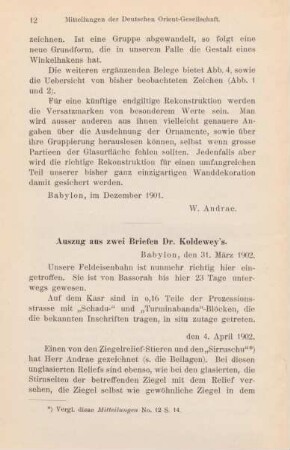 2. Auszug aus zwei Briefen Dr. Koldewey's