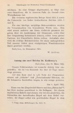 2. Auszug aus zwei Briefen Dr. Koldewey's