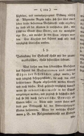 §. 3. Verbindung der Sokratik theils mit der grammatikalischen, theils historischen Lehrart.