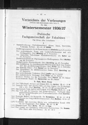 Politische Fachgemeinschaft der Fakultäten