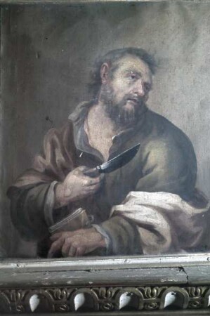 Typologische Darstellung von Szenen des Neuen Testaments — Apostel Bartholomäus