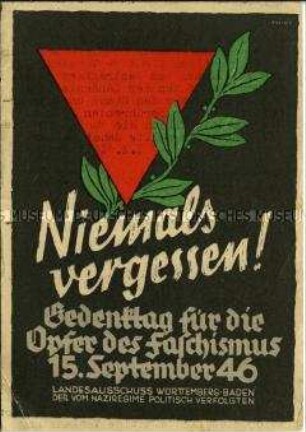 Postkarte zum Gedenktag für die Opfer des Faschismus 1946