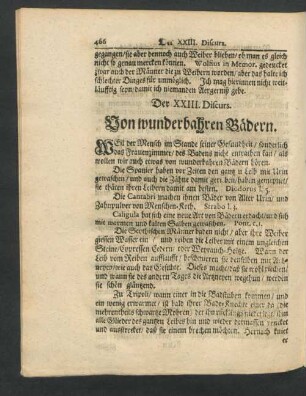 Der XXIII. Discurs. Von wunderbahren Bädern.
