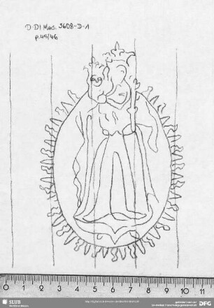 W-Dl-604 Madonna mit Jesuskind / Adler + "Breslau 1749"