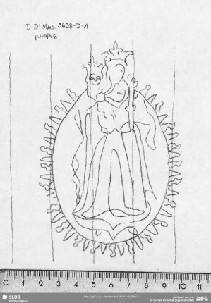 W-Dl-604 Madonna mit Jesuskind / Adler + "Breslau 1749"