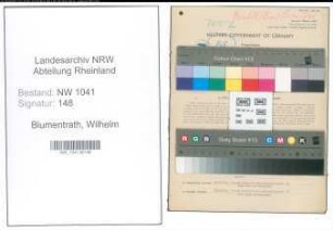 Entnazifizierung Wilhelm Blumentrath , geb. 27.11.1907 (Kaufmann)