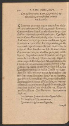 Cap. 13. De quarta Carnalis praesentiae refutatione ...