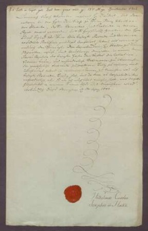 Procuratorium des Wilhelm Karl Joseph von Hacke für den Sexpräbendar Heller.