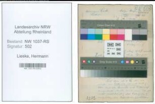 Entnazifizierung Hermann Lieske , geb. 26.01.1903 (Lehrer)