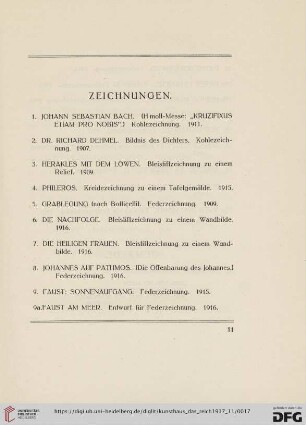 Zeichnungen (Nr.1-15a)