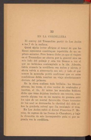 XI - En la cordillera