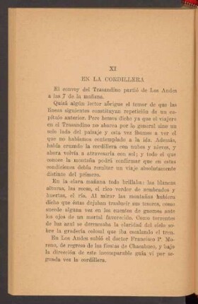 XI - En la cordillera