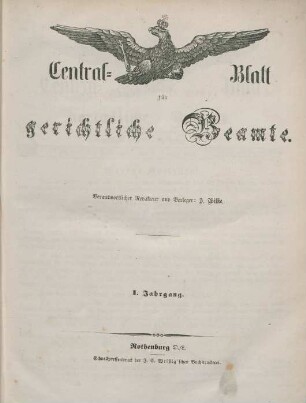 1.1862: Central-Blatt für gerichtliche Beamte