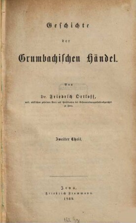Geschichte der Grumbachischen Händel, 2