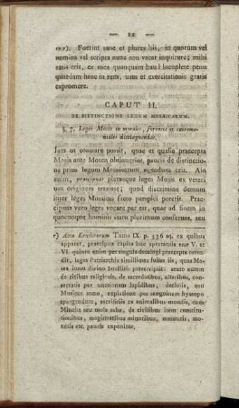 Caput II. De Distinctione Legum Mosaicarum.