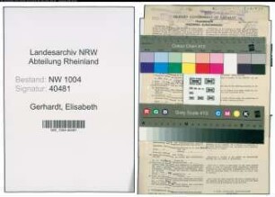 Entnazifizierung Elisabeth Gerhardt , geb. 08.02.1891 (Staedt.Angestellter)